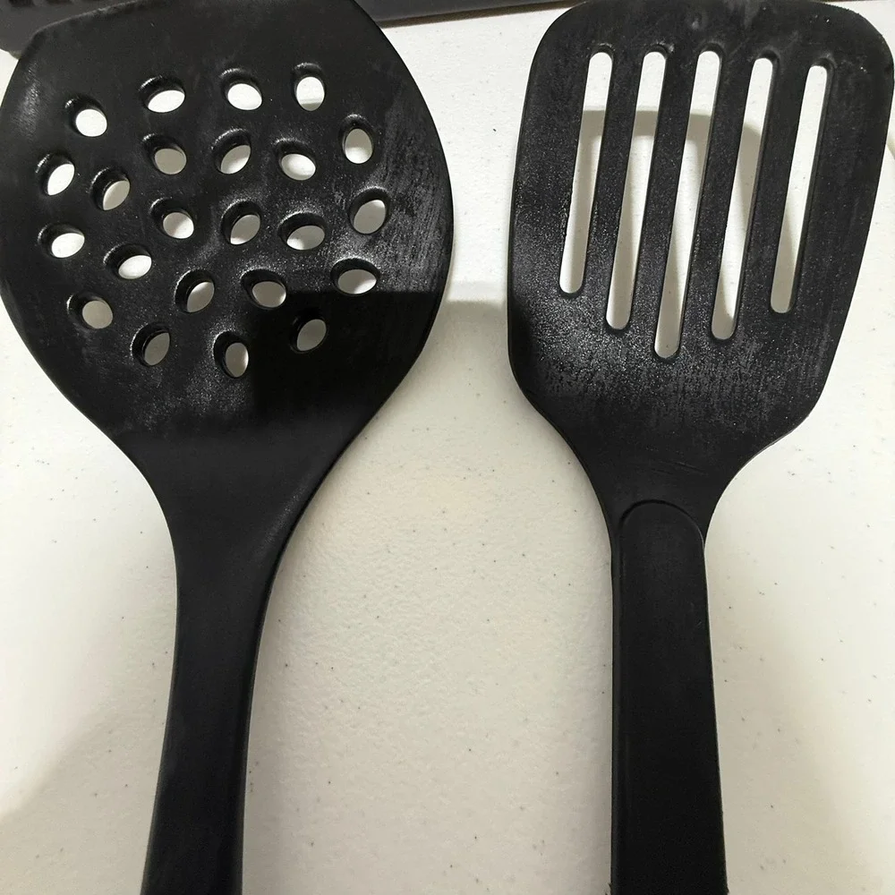 OXO Good Grips & Chefmate Black Nylon Slotted Perforated Spatula Turner Set 2pc‎